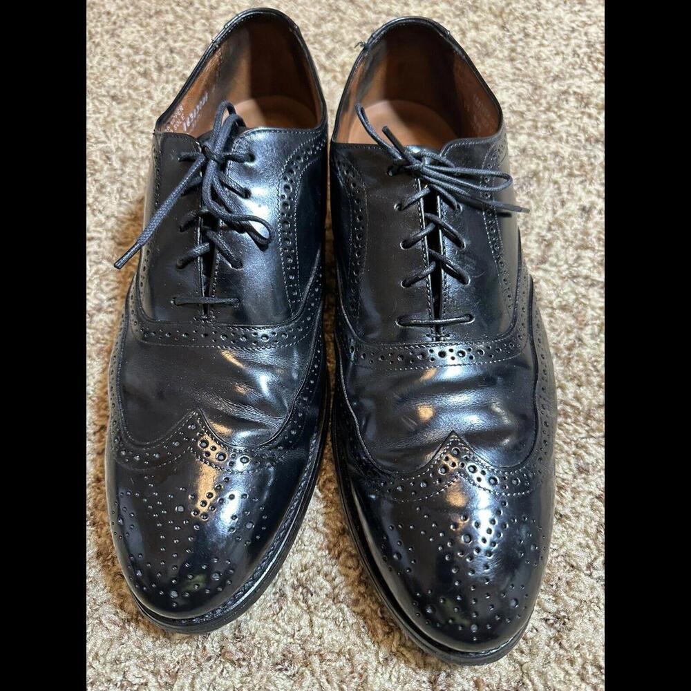 Stafford Comfort Plus Wing Tip Shoes Mens Black Leather Size 13